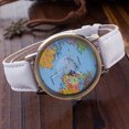 thumbnail image 3 of Leadrop Women's World Map Dial Denim Fabric Strap Analog Quartz Students Wrist Watch, 3 of 11
