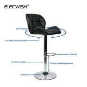 Elecwish Urban Hipster Bar Stool with 360-Degree Swivel & Adjustable Height, Black, Set of 2