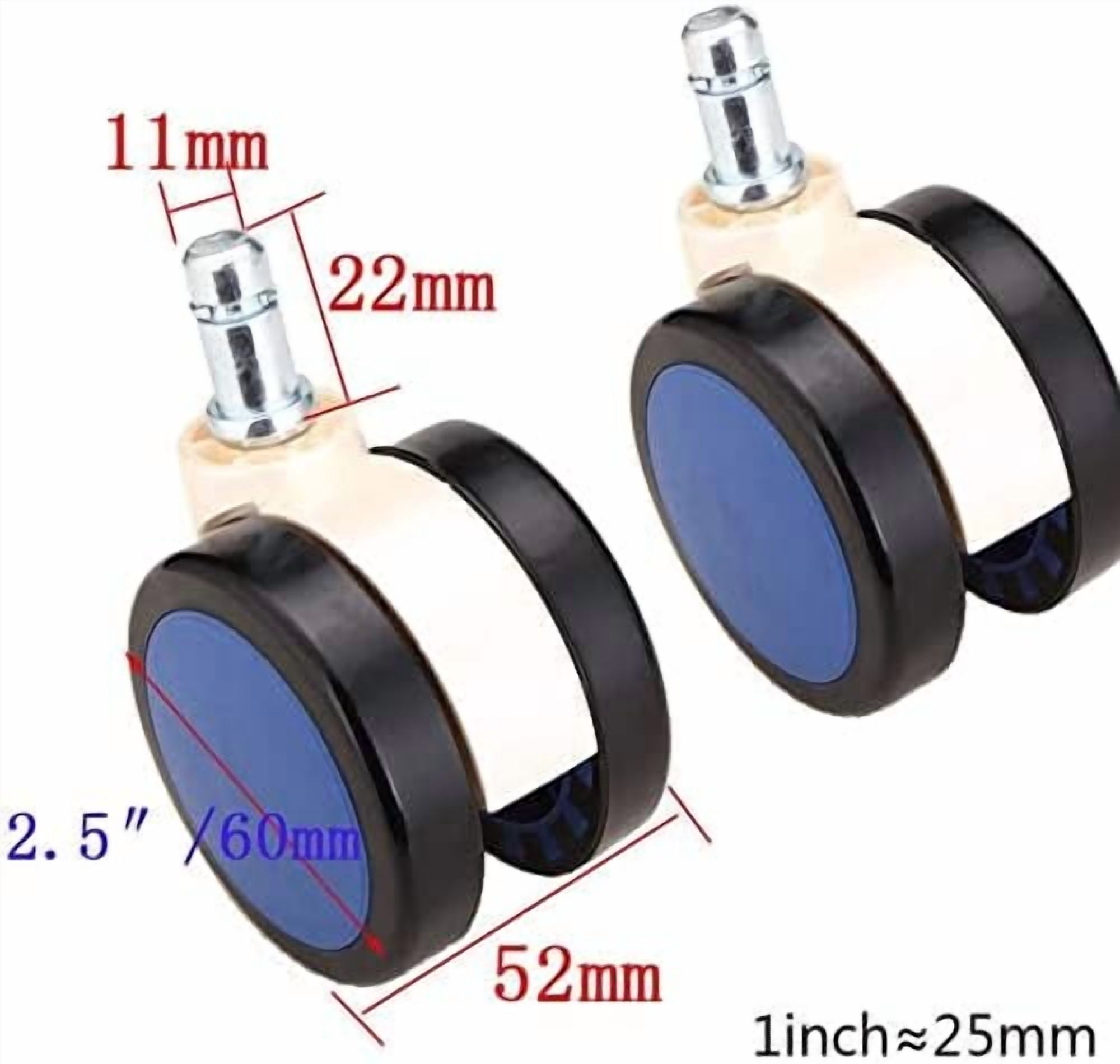 Gamvdout Office Chair Caster Wheels Furniture Swivel Caster Wheels PU Chair Replacement Castors Protect Your Hardwood Carpet/Tiles M1122mm 300lb Pack of 5 I
