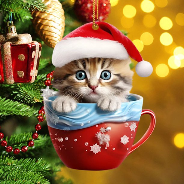 Adornos navideños, regalos navideños, adornos para árbol de Navidad, adornos navideños de acrílico 2D, colgantes para árbol de Navidad, fiestas, coches, decoración del hogar, adornos navideños de acrí