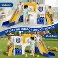 thumbnail image 2 of Arlopu 10-in-1 Kids Slide Set with Drawing Board, Climber, Basketball Hoop, Tunnel, Storage & Telescope for Indoor Outdoor Use for Kids Age 3+, 2 of 9