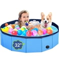 thumbnail image 2 of Dog Pool, Foldable Pet Swimming Pool with 6mm High-Strength PP Board, Hard Plastic Collapsible Doggy Pools for Small Dogs Kitty Duck, Non-Slip Doggie Bathtub Quick to Set Up and Drainage Hole, 63.2", 2 of 8