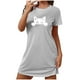 thumbnail image 2 of Camisón corto de talla grande para mujer, camisón de manga corta con estampado de pecho a la moda, camisón para mujer, 2 of 5