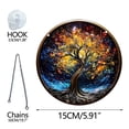 thumbnail image 3 of Adorno colgante para ventana Árbol de la Vida | Atrapasueños prismático | Disco redondo de acrílico para decoración de porches, hogar y jardín | Colgante decorativo de 15 cm con cadena y gancho, 3 of 8