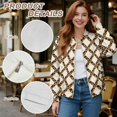 thumbnail image 6 of DISNIMO Leopard Print Sweatshirts for Women V Neck Jackets Long Sleeve Outwear Zipper Sweatshirts for Fall Winter, 3XL, 6 of 7