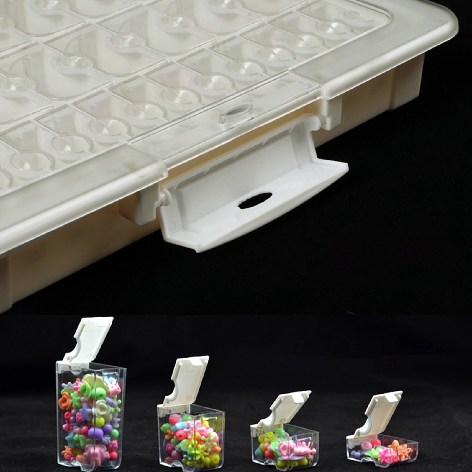 Versatile Jewelry Beads Organizers Small Accessories Storage Container with Compartments Transparents Lid Sorting Tray