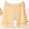 thumbnail image 4 of YWDJ Shorts for Women High Waisted Lace Mid Waisted Body Shaper Shorts Safety Pants Shapewear Tummy Control Beige XL, 4 of 5