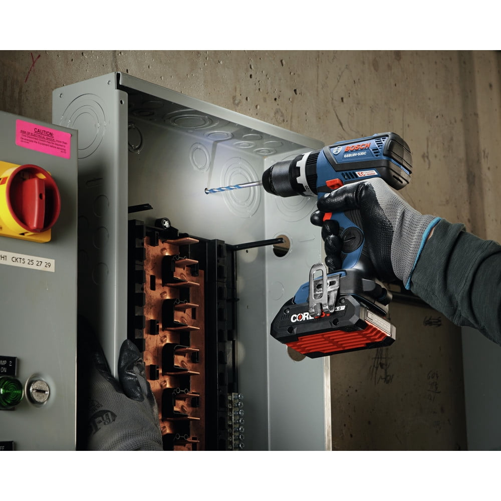 Restored Bosch GSB18V-535CB15-RT 18V Lithium-Ion Brushless 1/2 in. Cordless Hammer Drill Driver Kit (4 Ah) (Refurbished)