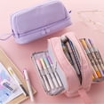 thumbnail image 4 of Estuche escolar portátil para lápices, bolsa con cremallera para adolescentes, organizador de papelería grande, suministros de oficina, 4 of 4