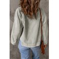 thumbnail image 1 of ABPHQTO Chaqueta corta de pana azul cielo con dobladillo sin rematar y bolsillos con solapa para mujer, 1 of 5