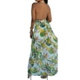 thumbnail image 3 of Boho Femmes Imprimé Floral Licou Col en V Long Maxi Combishort Été Sans Manches Jupe Plage Robe de Vacances, 3 of 3