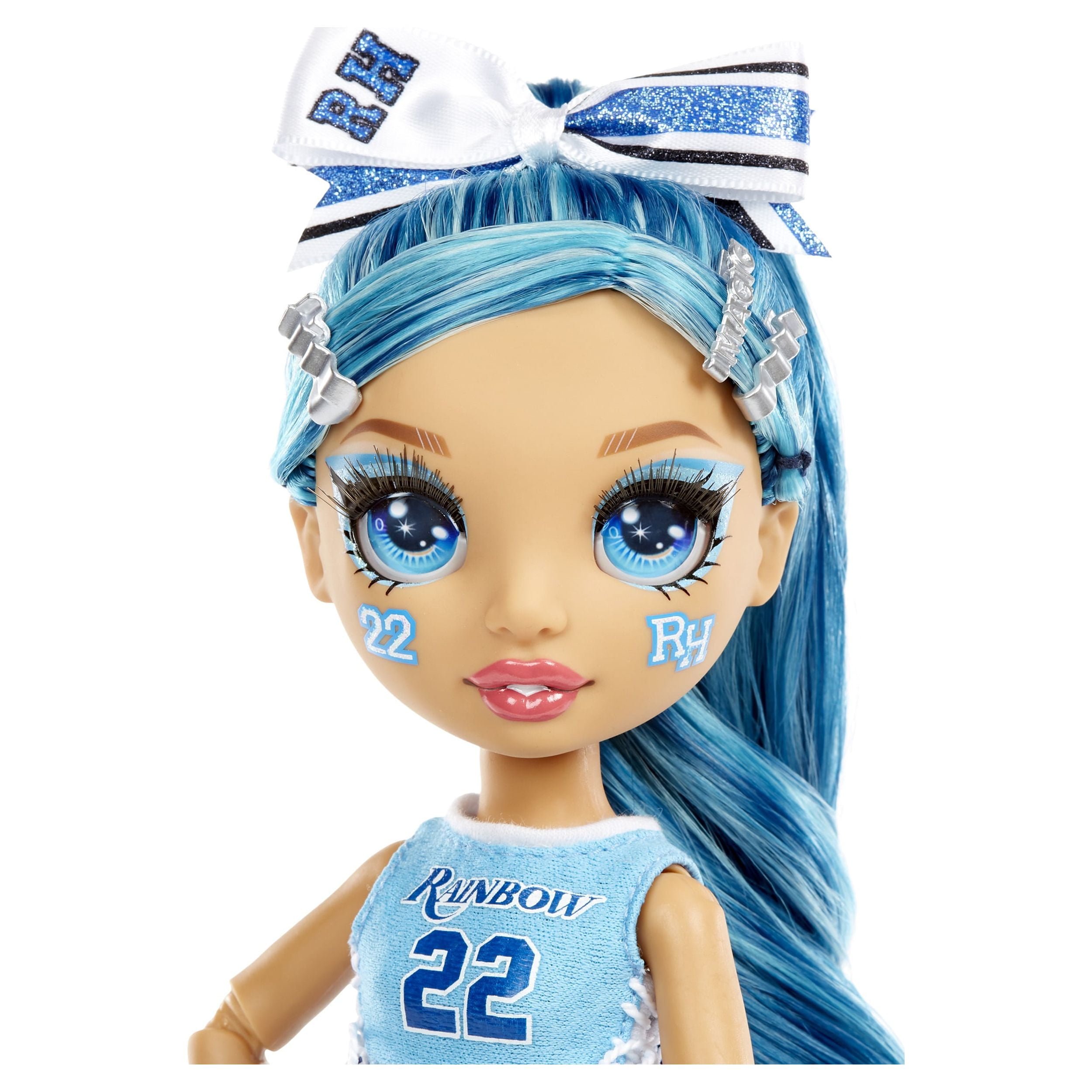 Rainbow High Cheer Skyler Bradshaw – Blue Fashion Doll with Pom Poms, Cheerleader Doll, Toys for Kids 6-12 Years Old