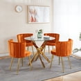 thumbnail image 1 of Noble House 5-Piece Mid-Century Dining Set,Glass Table Top Metal Legs,Gold+Glass,Orange:, 1 of 9