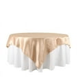 thumbnail image 2 of BalsaCircle 72" x 72" Nude Square Satin Table Overlays Wedding Party Tablecloth Linens Dinner, 2 of 8