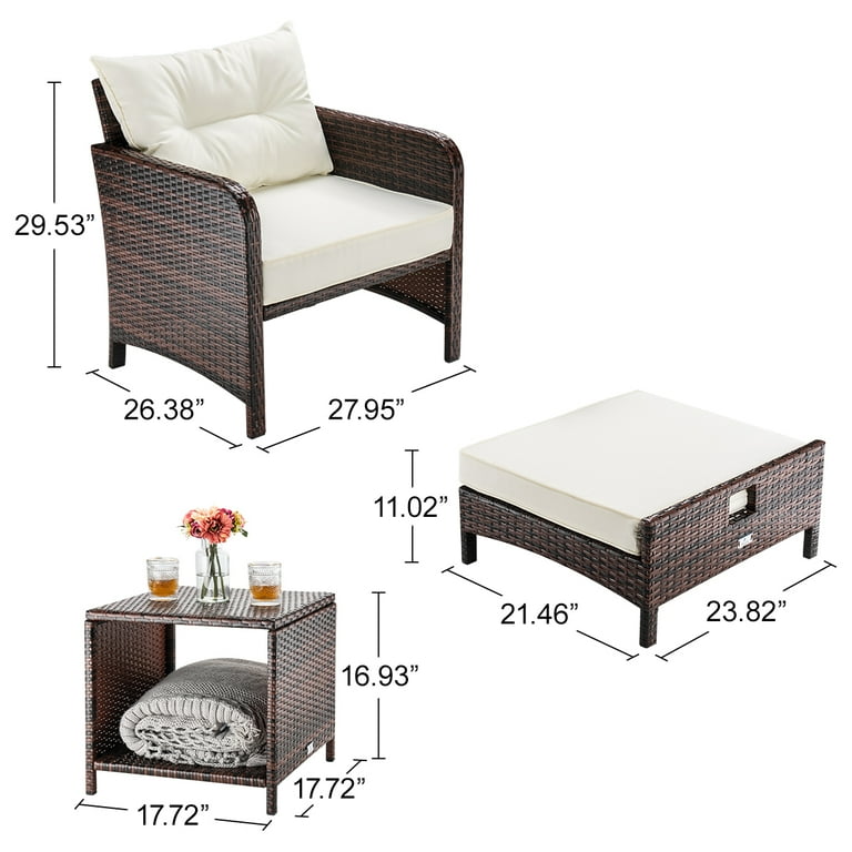 Pamapic 5 pieces wicker patio hot sale