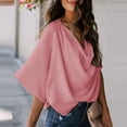 thumbnail image 4 of LGASWYX Plus Size Tops For Women Dressy Women'S Blouses And Tops For Work V-Neck Fashion Casual Loose Cloak Shirt Shirt For Women (Red,M), 4 of 6