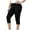 Black, variant on Womens Yoga Capri Pants Ribbed Knit High Elastic Waist Tummy Control Gym Capris Casual Butt Lifting Leggings White XL