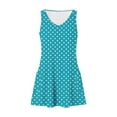 thumbnail image 5 of Generic Women Summer Polka Dot Dress V Neck Sleeveless Loose Fitting Dresses Flowy Comfy Beach Vacation Mini Tank Dress, 5 of 5