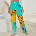thumbnail image 3 of Serene Tiger Lush Jungle Moon Winter Female Pants Flannel High Waist Women Pants Lady Warm Straight Leg Plush Trousers, 3 of 7