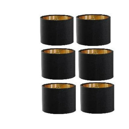 5 Inch Retro Barrel Drum Clip on Chandelier Lampshade (Set of 6) (Black)