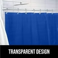 thumbnail image 4 of PEVA Waterproof Shower Curtain Liner, Strong Weighted Magnets, Rust Resistant Grommets, Heavy Duty Thick Liners, Easy Hang, Fits Standard Bathroom Showers and Bath Tubs, 72x48, Clear Navy, 4 of 14