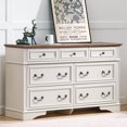 thumbnail image 6 of FIAKOA Bedroom Tall Dresser Set & Nightstands set, Farmhouse Complete Bedroom Furniture Set with Spacious Storage, 4 Piece, White, 6 of 10