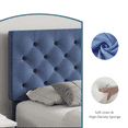 thumbnail image 3 of 4 Ever Winner Twin Upholstered Platform Bed Frame with Adjustable Button Tufted Headboard, Blue, 3 of 8