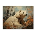 thumbnail image 3 of Designart "Majestic Bear in a Pastoral Scene I" Animals Print on Natural Pine Wood, 3 of 5