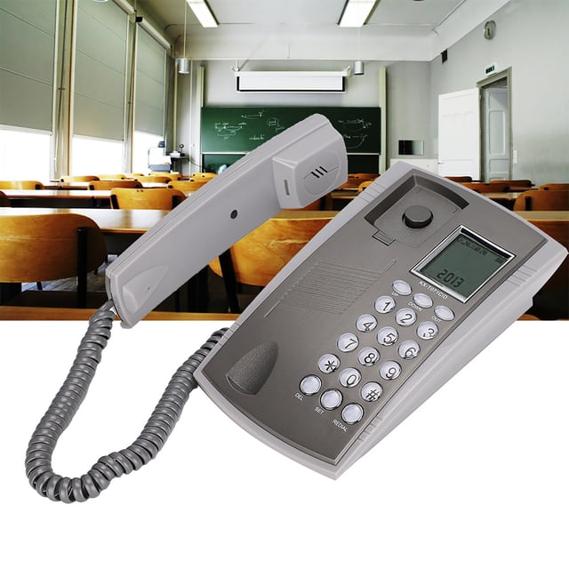 Kx t071cid teléfono de pared, teléfono retro de montaje en pared con pantalla lcd, teléfono fijo portátil de escritorio con cable para el hogar, hotel, escuela, oficina