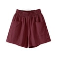 thumbnail image 5 of Admvng Linen Shorts for Women Elastic Waist Casual Loose Lightweight Breathable Shorts, 5 of 6