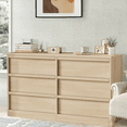 thumbnail image 7 of Goldensoil 6 Drawer Dresser for Bedroom with Storage Drawers, 46.7"x15.9"x29.3", Wood Color, 7 of 7