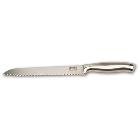 Serrated Bread Knife - Professional Stainless Steel Carving Blade and Cake Slicer 8 Inch Sheath Edge Loaf Cutter for Residential and Commercial Use by