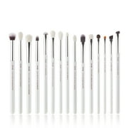 Jessup 15Pcs Eye Makeup Brushes Set Eyeshadow Cosmetic Tool White/Silver T237