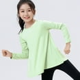 thumbnail image 2 of 4T-12T Girls Athletic Performance Long Sleeve Shirts Active Dry Fit Rash Guard Yoga T-Shirt Loose Fit, 2 of 8