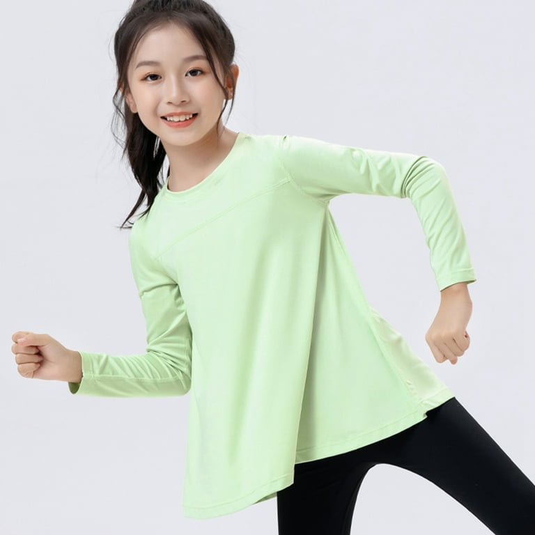 Baozhu Girls Long Sleeve Shirts Athletic Quick Dry Tops,Sports