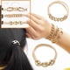 thumbnail image 2 of Pulsera para lazos para el cabello con elástico dorado plateado y beige 2 en 1 YONGSHENG, 2 of 3