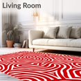 thumbnail image 2 of ODIKA 8'x10' Machine Washable Non-Slip Area Rug, Festive Peppermint Swirl Half Moon Doormat Holiday Striped Entrance High Traffic Rug with Pad, Red, 612805, 2 of 8