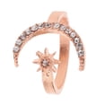 thumbnail image 2 of lionlar Adjustable Crystal Moon Fashion Open Design Moon Star Finger for Girls Rose Gold, 2 of 9
