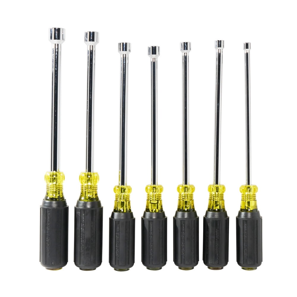 Klein Tools 647M Magnetic Nut Driver Set 6-Inch Shafts, 7 Pc