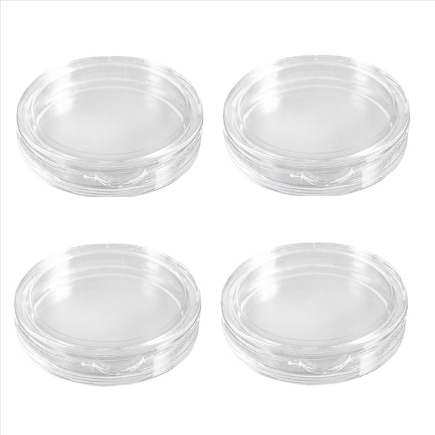 40 Pzs Caja de Monedas de Plastico Transparente Redonda Pequena 18mm