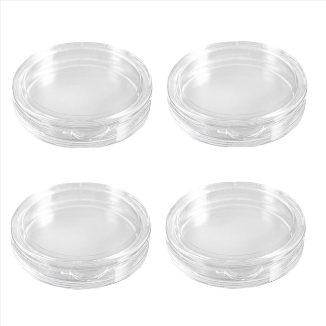 40 Pzs Caja de Monedas de Plastico Transparente Redonda Pequena 18mm