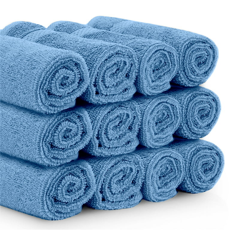 White Classic Luxury 100% Cotton 8 Piece Towel Set - 4X Washcloths, 2x Hand, and 2x Bath Towels - Ivory
