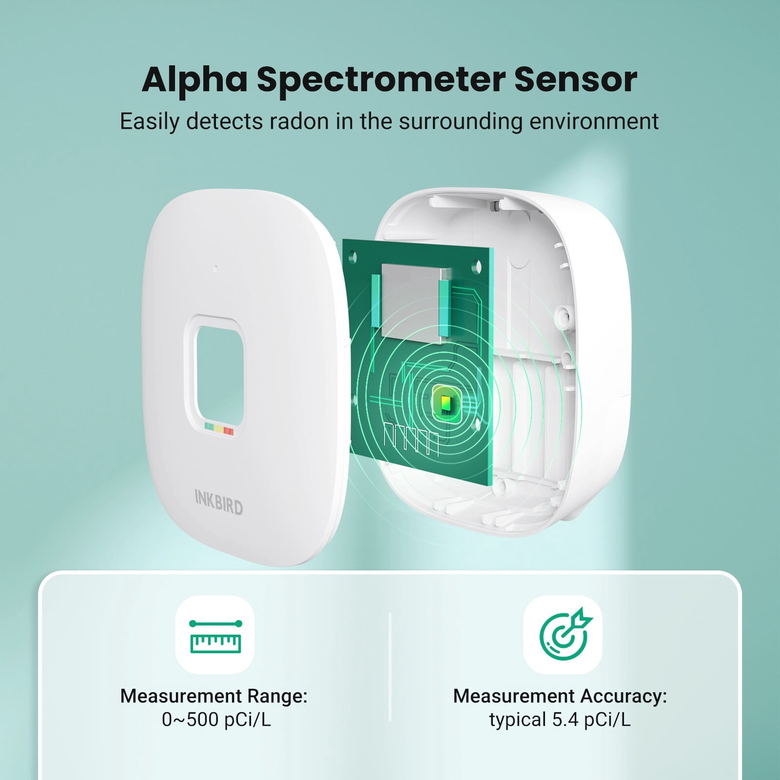 Smart Home Radon Detector Gas Meter Long/Short-term Monitoring Radon Level Test
