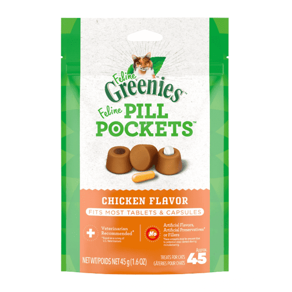 Greenies Feline Pill Pockets Cat Treats - Chicken,  45 Count