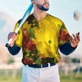 thumbnail image 5 of Rateoe Cactus Flowers Pattern Men’s Baseball Short Sleeve Polo Shirt, Midweight Men's Shirt Golf Shirt Polo Shirts Quick Dry Short-4X-Large, 5 of 7