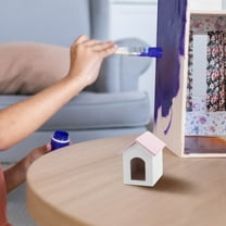 HOMEMAXS Wooden Miniature House for Dollhouse DIY Realistic 1:12 Scale Tiny Home Furniture