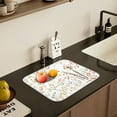 thumbnail image 5 of Yayeee Dish Drying Mat for Kitchen Counter 16" x 18" Microfiber Super Absorbent Coffee Decorative Pad, Small Floral Pattern, 5 of 9