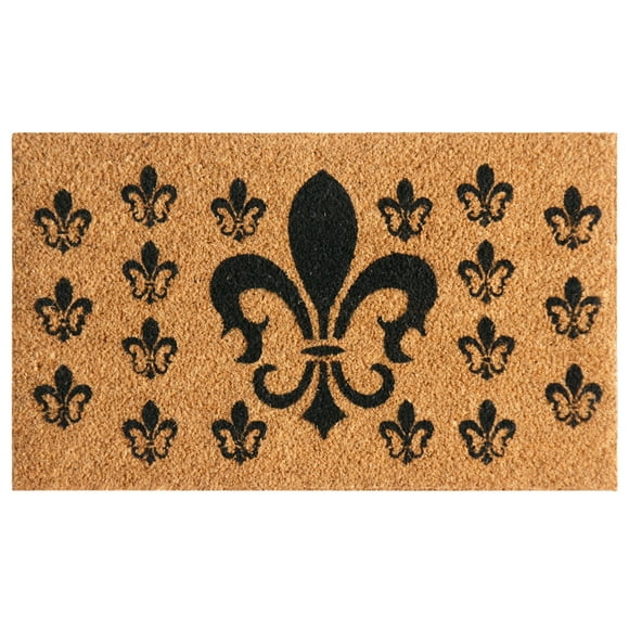 Rubber-Cal "French Coat of Arms" Fleur De Lis Doormat, 18 x 30-Inch