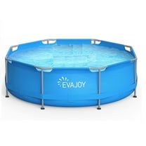 EVAJOY 10ft X 30in Metal Frame Above Ground Swimming Pool with Steel Frame Blue