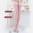 thumbnail image 3 of Medias altas hasta el muslo de encaje para mujer Calcetines semitransparentes encantadores Disfraz de Cosplay, Rosa Inevent XX000196-04, 3 of 7